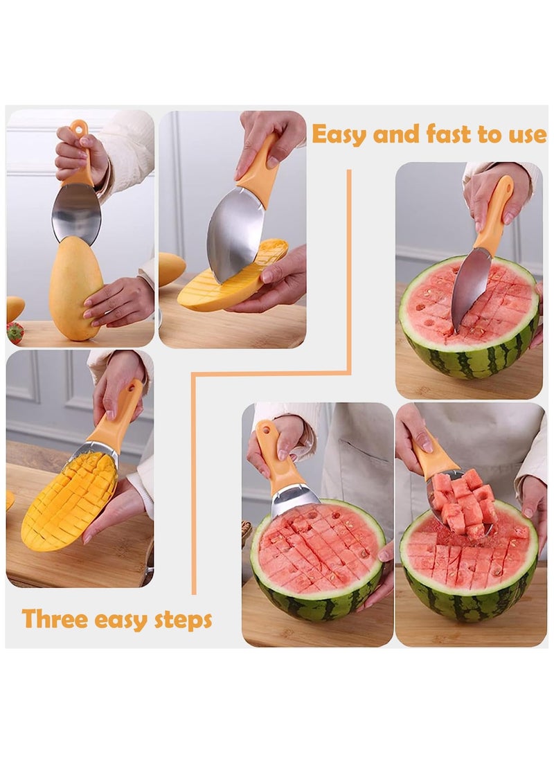 SYOSI - SYOSI Mango Slicer, Mango Cutter Mango Splitter to Separate the pulp Watermelon Cutter Home Fruit Slicer with Non-Slip Handle for Split Mango/Watermelon/Avocado (Orange) - Image 1