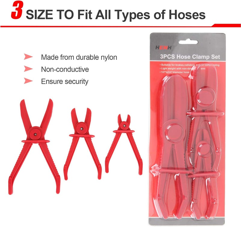MIVIDE 6 Pack Hose Clamp Pliers - Pinch Pliers Line Clamps for Fuel, Gas, Brake, Radiator, Coolant & Flexible Hoses - Red - Image 5
