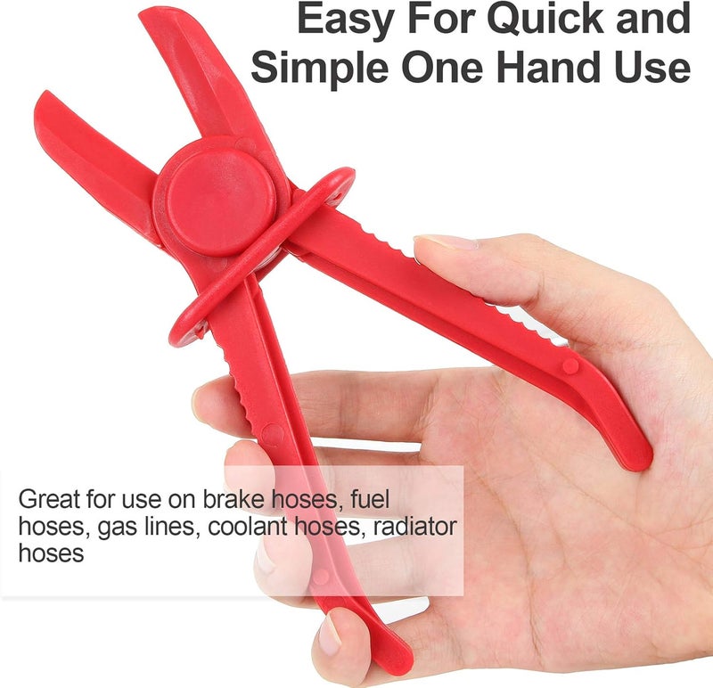 MIVIDE 6 Pack Hose Clamp Pliers - Pinch Pliers Line Clamps for Fuel, Gas, Brake, Radiator, Coolant & Flexible Hoses - Red - Image 4