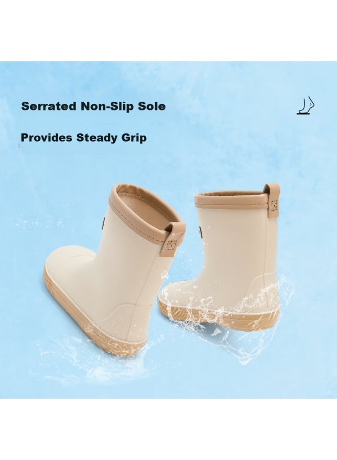 Taranis Baby Kids Rain Boots Waterproof Comfortable Children Rain Shoes Uni 3-6 Years Apricot Size 23 - Image 2