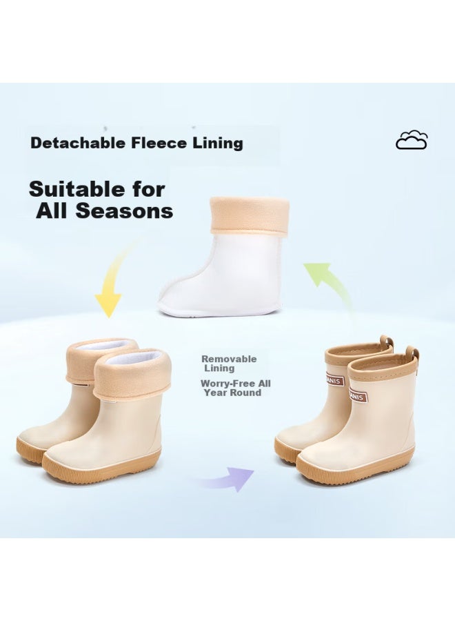 Taranis Baby Kids Rain Boots Waterproof Comfortable Children Rain Shoes Uni 3-6 Years Apricot Size 23 - Image 3