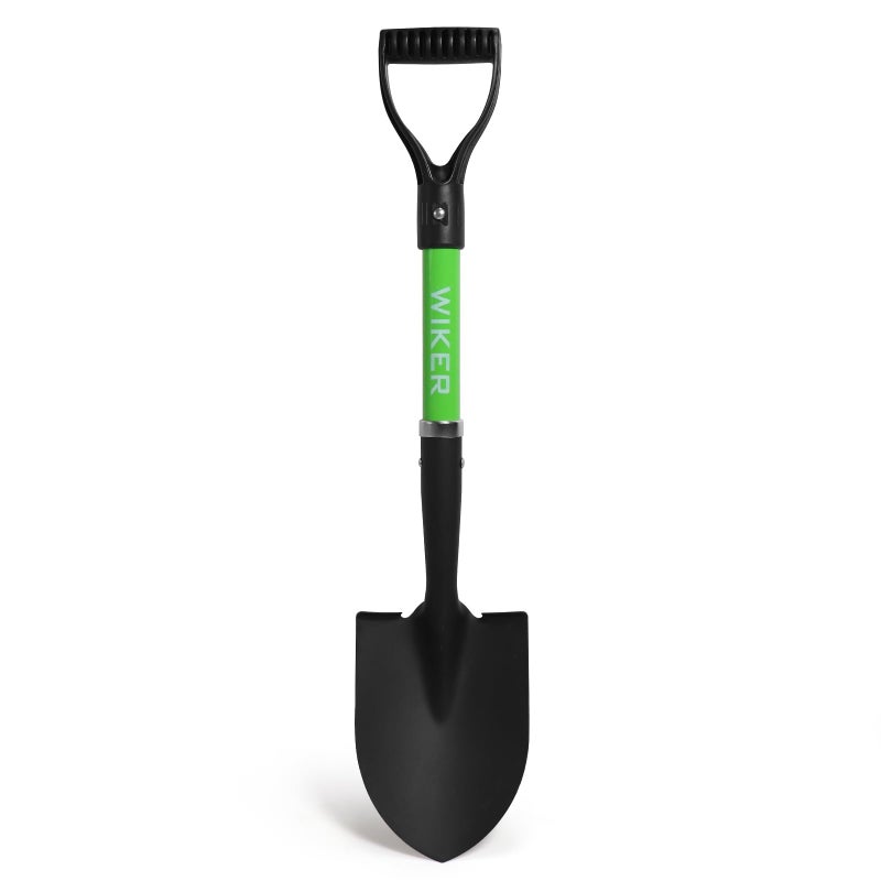 WIKER Beach Shovel,Kids Shovels for Digging,Short Handle Metal Shovel,Small Shovels for Gardening,Camping,Planting,28Inches,Green - Image 1