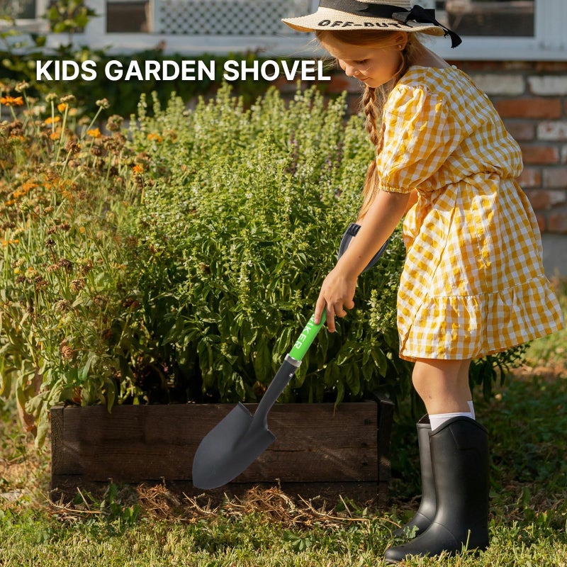 WIKER Beach Shovel,Kids Shovels for Digging,Short Handle Metal Shovel,Small Shovels for Gardening,Camping,Planting,28Inches,Green - Image 3