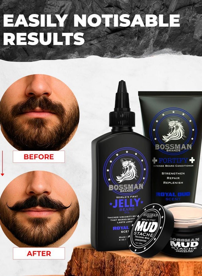bossman Complete Beard Kit – Men's Beard Oil Jelly, Fortifying Shower Conditioner, Balm, Mustache Wax & Comb – Beard Softener & Grooming Care (Magic Scent) - Image 5
