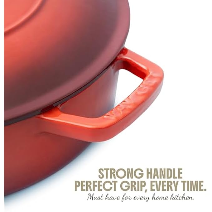 rayihni Healthy And Safe NonStick Enameled Cast Iron Dutch Oven Braiser 28Cm 379L 11 Inch 4Qt Induction And All Stove Compatible Oven  Grill Safe - Image 4