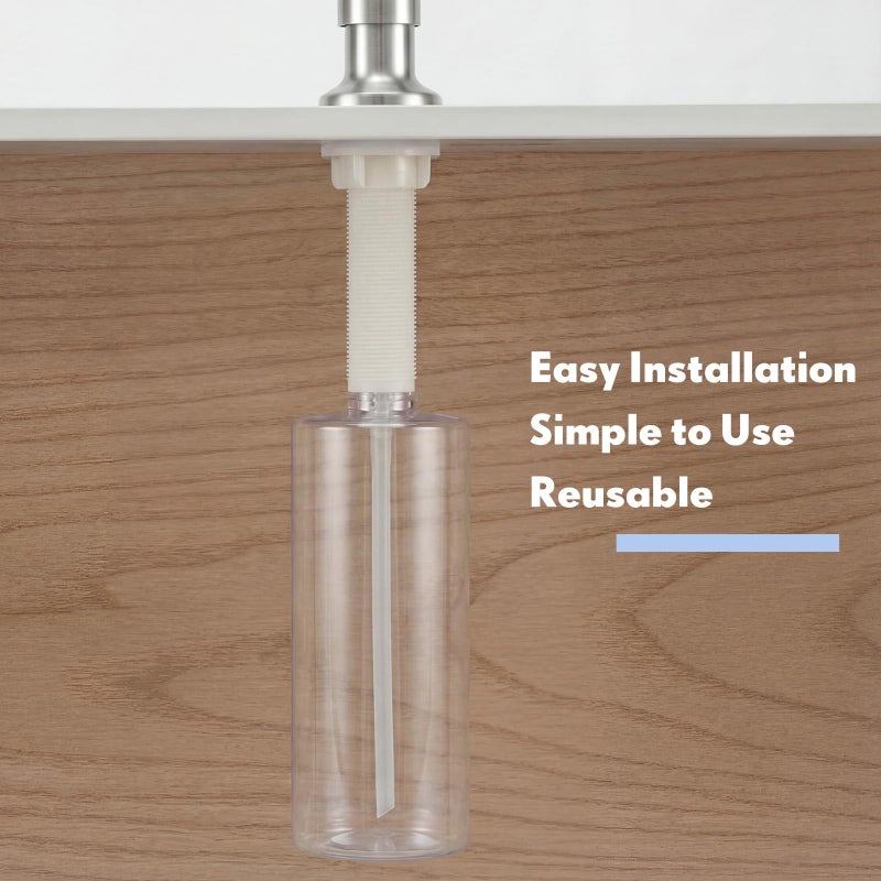 Singhoow Updated Soap Dispenser Bottle for Kitchen Sink Replacement 500 ML/17 oz Under Sink Soap Dispenser Bottle with Straw Suitable for Dishwashing Liquid Hand Lotion - Image 3