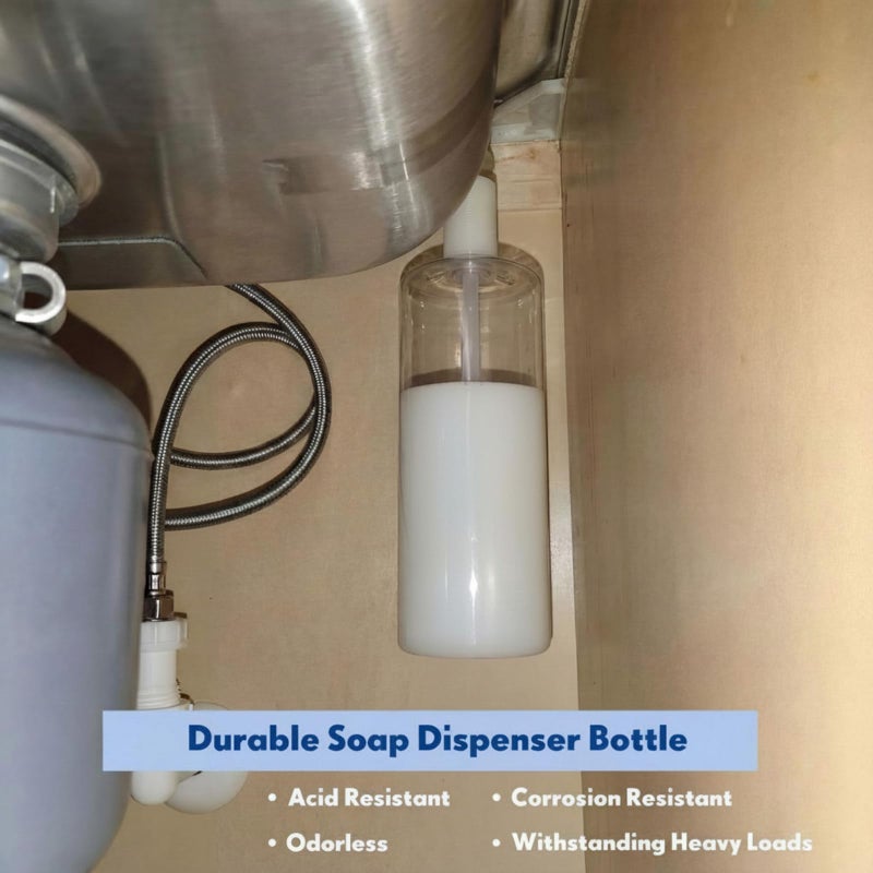Singhoow Updated Soap Dispenser Bottle for Kitchen Sink Replacement 500 ML/17 oz Under Sink Soap Dispenser Bottle with Straw Suitable for Dishwashing Liquid Hand Lotion - Image 5