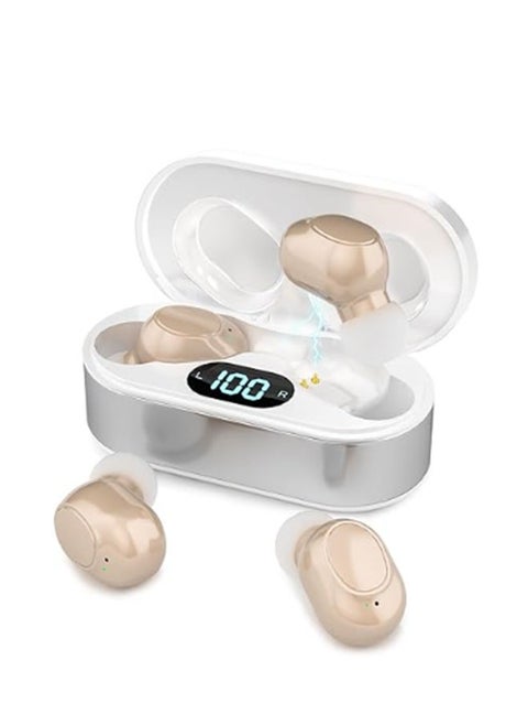 Hearing Aids, Mini Hearing Amplifiers with Noise Cancelling, Rechargeable Hearing Aid for Seniors Into Ear No Squealing Hearing Assist Device
