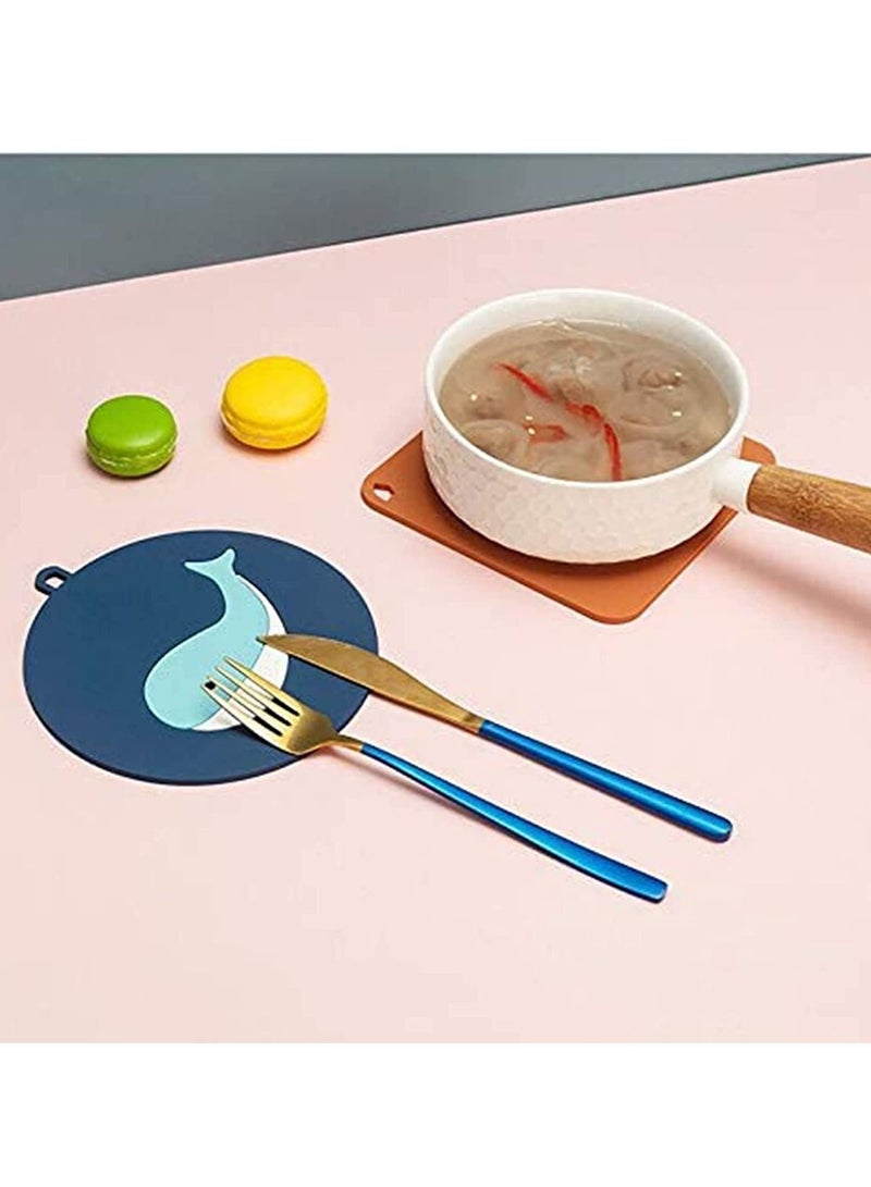 NIBEMINENT Coasters, Heat Resistant Non-Slip Placemats Multifunction Kitchen Tool for Bowl Mats, Dish Easy Clean Silicone Multi-Use Hot Pads, Protect Desktop from Damage, 6 Pcs - Image 5