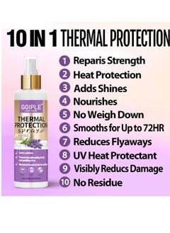 Goiple 10 in 1 Heat Protectant Spray for Hair Heat Protectant Product- Lavender Hair Heat Protectant Treatment Spray Thermal Protector Spray- Nourishing Formula Heat Protection Spray for Damage & Tame Frizz  - Image 4