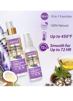 Goiple 10 in 1 Heat Protectant Spray for Hair Heat Protectant Product- Lavender Hair Heat Protectant Treatment Spray Thermal Protector Spray- Nourishing Formula Heat Protection Spray for Damage & Tame Frizz  - Image 3
