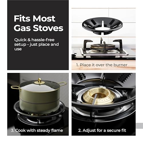 Lifelong Gas Burner Stand | Pack of 2 | Gas Saver Jali | Stove 2 Burner | Energy Saver | Home Gas Stove Fire & Windproof | Washable Round Stand | Gas Saver for Efficient Cooking (LLGSS04,Black) - Image 4