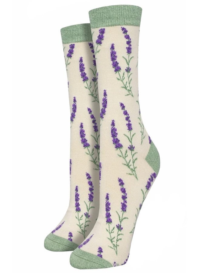 Socksmith Lovely Lavender Ivory 9-11 (Women's Shoe Sizes 5-10.5)
