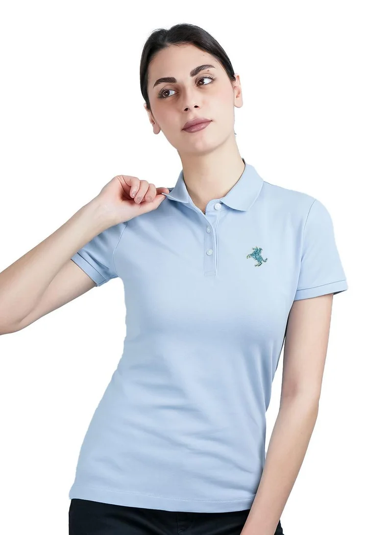 GIORDANO Women's Slim Fit Pique Bold Polo with Embroidery