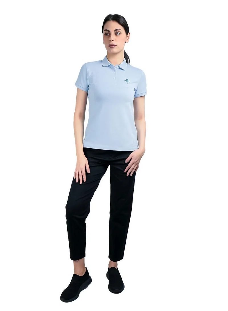 GIORDANO Women's Slim Fit Pique Bold Polo with Embroidery