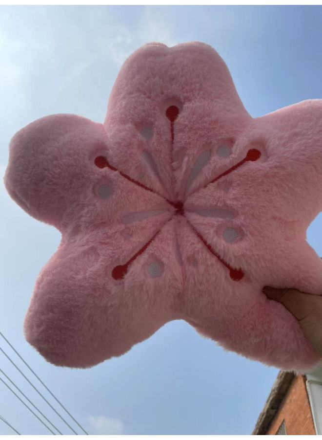 Ins Internet Celebrity Cherry Blossom Pillow Girl's Heart Pink Cherry Blossom Cushion Bay Window Pillow Photo Background Props With Logo-Color:Pink-Height:40cm0.3kg
