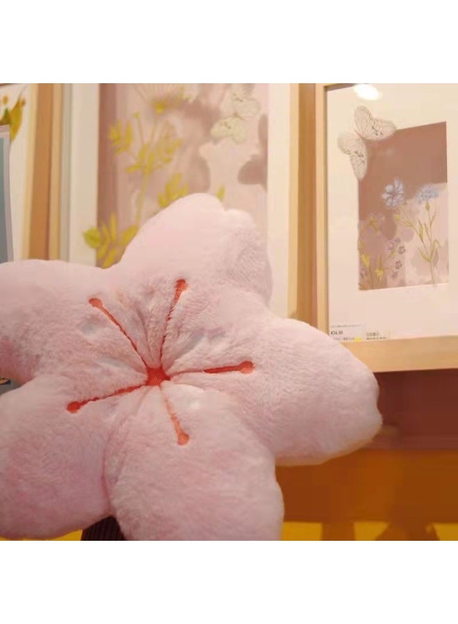 Ins Internet Celebrity Cherry Blossom Pillow Girl's Heart Pink Cherry Blossom Cushion Bay Window Pillow Photo Background Props With Logo-Color:Pink-Height:40cm0.3kg