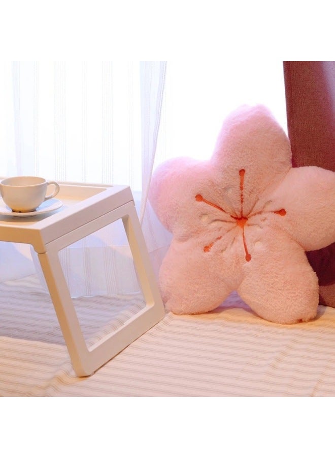 Ins Internet Celebrity Cherry Blossom Pillow Girl's Heart Pink Cherry Blossom Cushion Bay Window Pillow Photo Background Props With Logo-Color:Pink-Height:40cm0.3kg