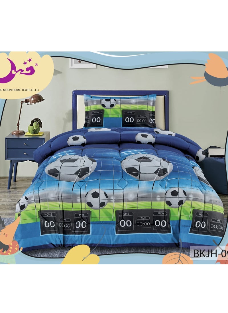 Moon - 3-Piece  Comforter Set Microfiber Single Size 160 x210 cm Multicolor - Image 1