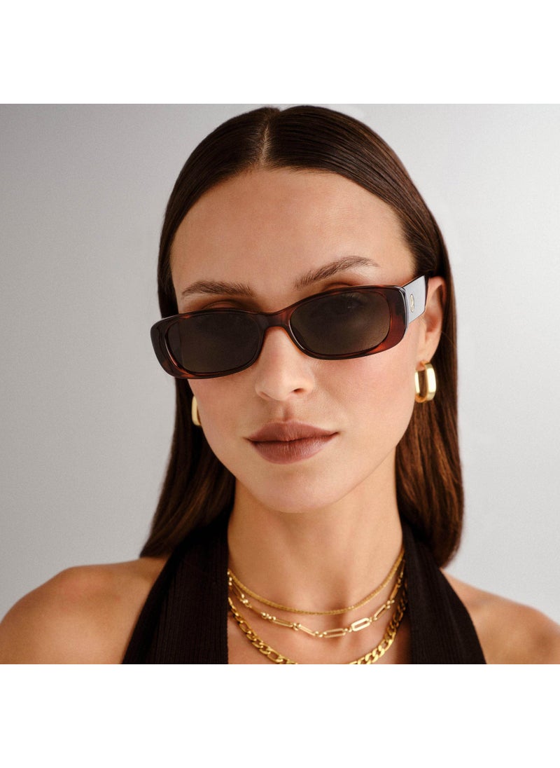 Le Specs Le Specs Unreal! Sunglasses - Tort, Rectangle, Unisex, Classic 'Everyday' Style  - Image 3