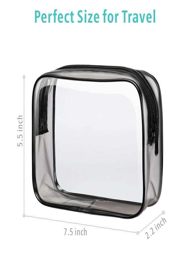 F-color Clear Toiletry Bag - 3 Pack TSA Approved Toiletry Bag Clear Makeup Bag, Travel Cosmetic Bag for Women, Carry on Airport Airline Compliant Bag, Black(for age 12 or above) - Image 3