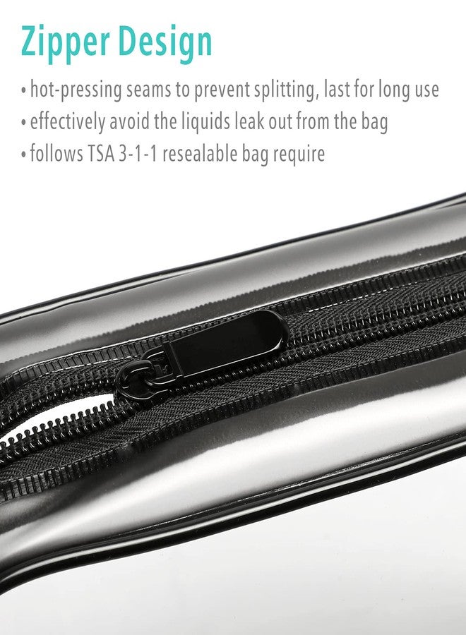 F-color Clear Toiletry Bag - 3 Pack TSA Approved Toiletry Bag Clear Makeup Bag, Travel Cosmetic Bag for Women, Carry on Airport Airline Compliant Bag, Black(for age 12 or above) - Image 5