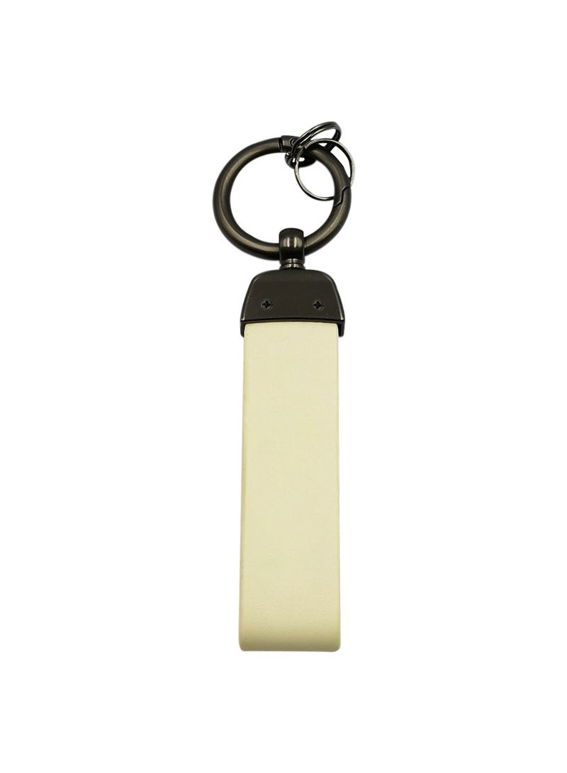 GMC Car Key Chain Super Finish Metal Ring PU Leather Strap Keychain Home Key Chain Car Keychain GMC - 1Pcs Beige  - Image 3