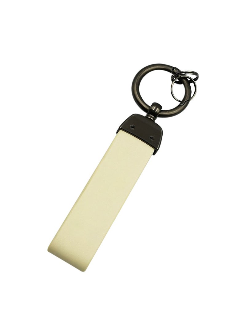 GMC Car Key Chain Super Finish Metal Ring PU Leather Strap Keychain Home Key Chain Car Keychain GMC - 1Pcs Beige  - Image 4