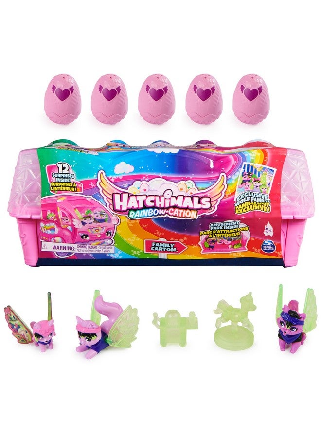 Hatchimals CollEGGtibles, Rainbow-cation Wolf Family Carton with Surprise Playset, 10 Characters, 2 Accessories, Kids Toys for Girls - Image 1