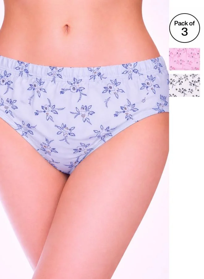 Take Two Pack of 3 - Printed High Leg Briefs