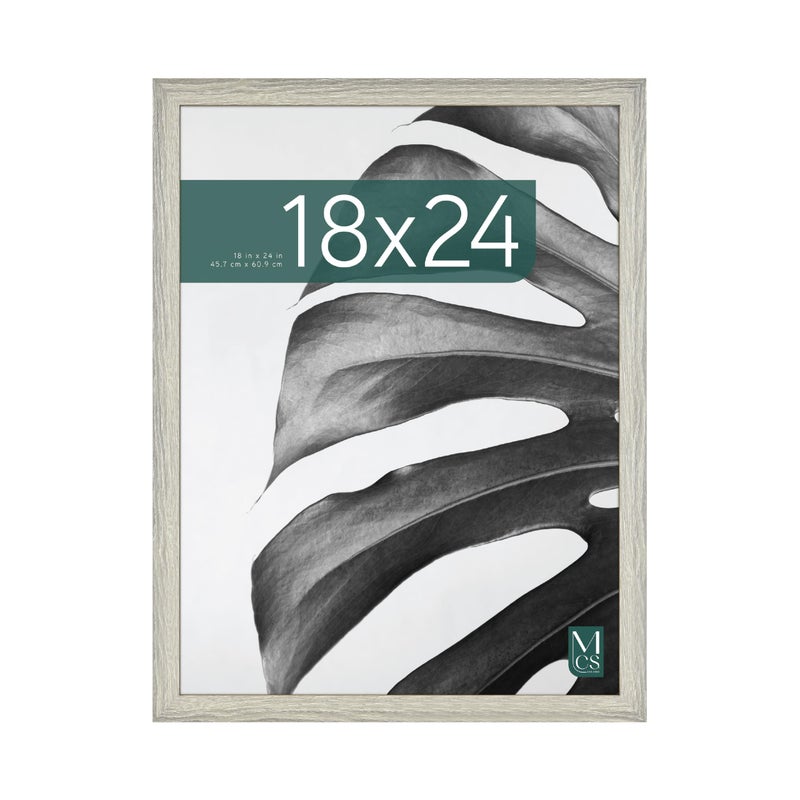 MCS Studio Gallery 18x24 Poster Frame Gray Woodgrain Vertical  Horizontal Wall Hanging Large Picture Frame for Photos Posters  Art Prints 1Pack