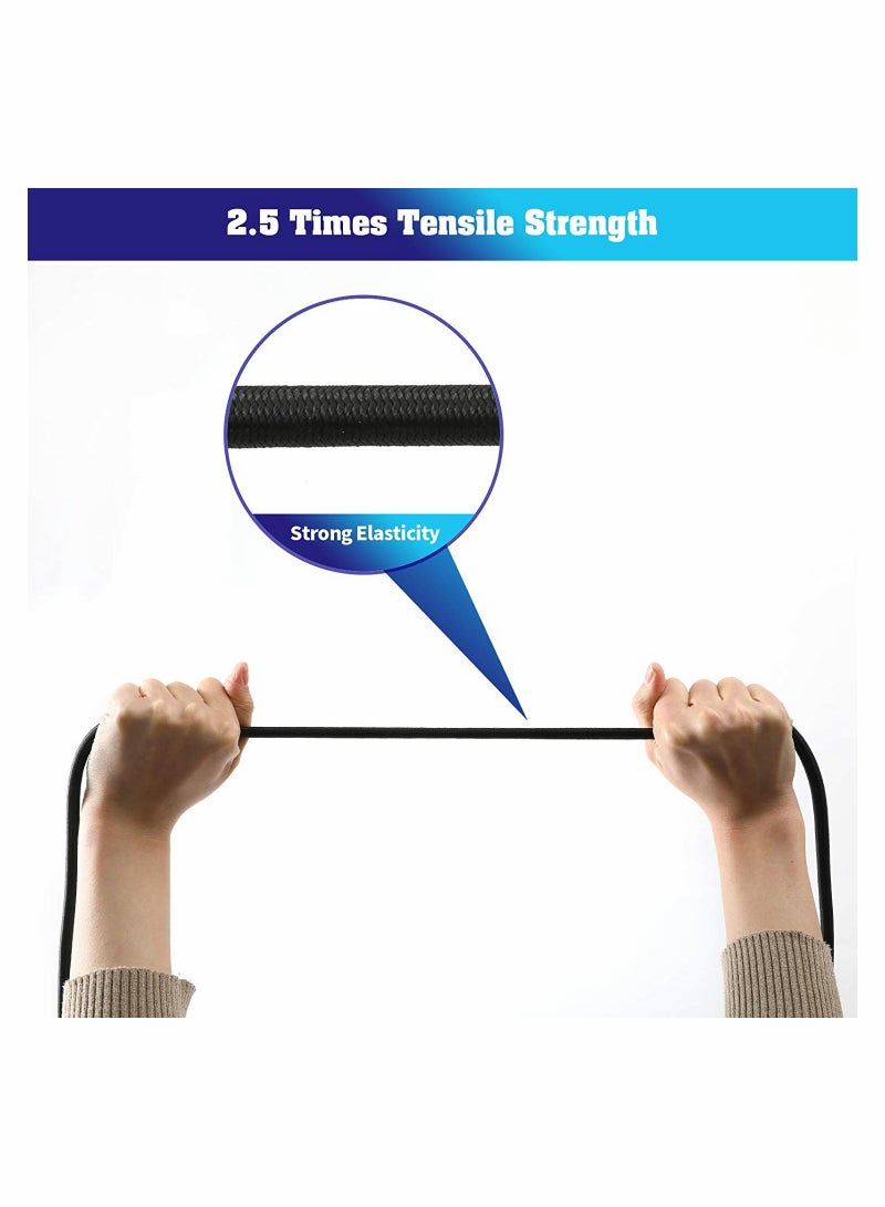 2M Extra Long Bungee Cord Anti Falling Fixed Lashing Rope with Carabiner Black Elastic Binding Rope for Truck and Electric Vehicle Packaging 2Pcs - Image 4