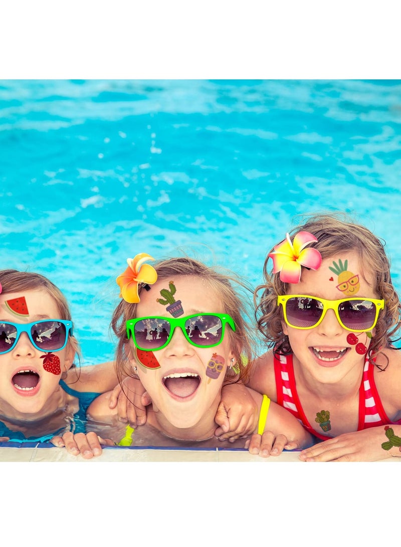 قوس قزح أورينبو 14 ورقة وشم فواكه صيفية للأطفال 140 قطعة وشم مؤقت على شكل صبار وبطيخ وأناناس للأولاد والبنات هدايا حفلات أعياد الميلاد وحشو أكياس الهدايا - Image 5