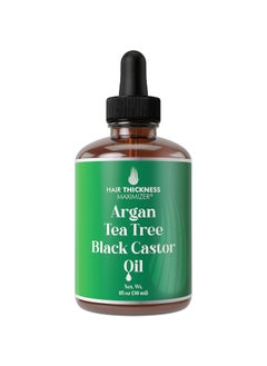 Argan  Tea Tree Oil  Black Castor Oil For Hair Growth Vegan Thickening Moisturizing Strengthening Stay In Conditioner Oil For Women Men A Scalp Serum Treatment For Weak Frizzy Dry Hair 1oz