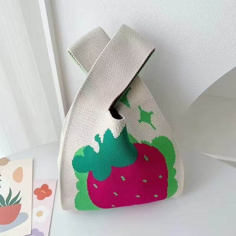 Korean Style New Ins Style Niche Fashion Design Knitted Bag Women'S Daily Matching Commuter Handbag Fruit Bag - Image 3