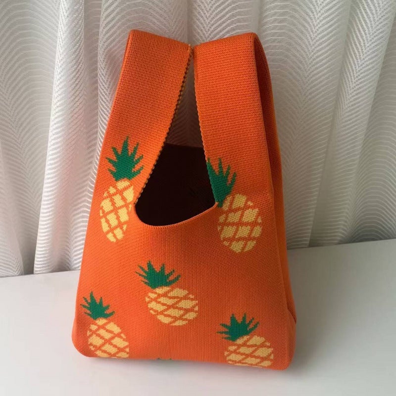 Korean Style New Ins Style Niche Fashion Design Knitted Bag Women'S Daily Matching Commuter Handbag Fruit Bag - Image 4