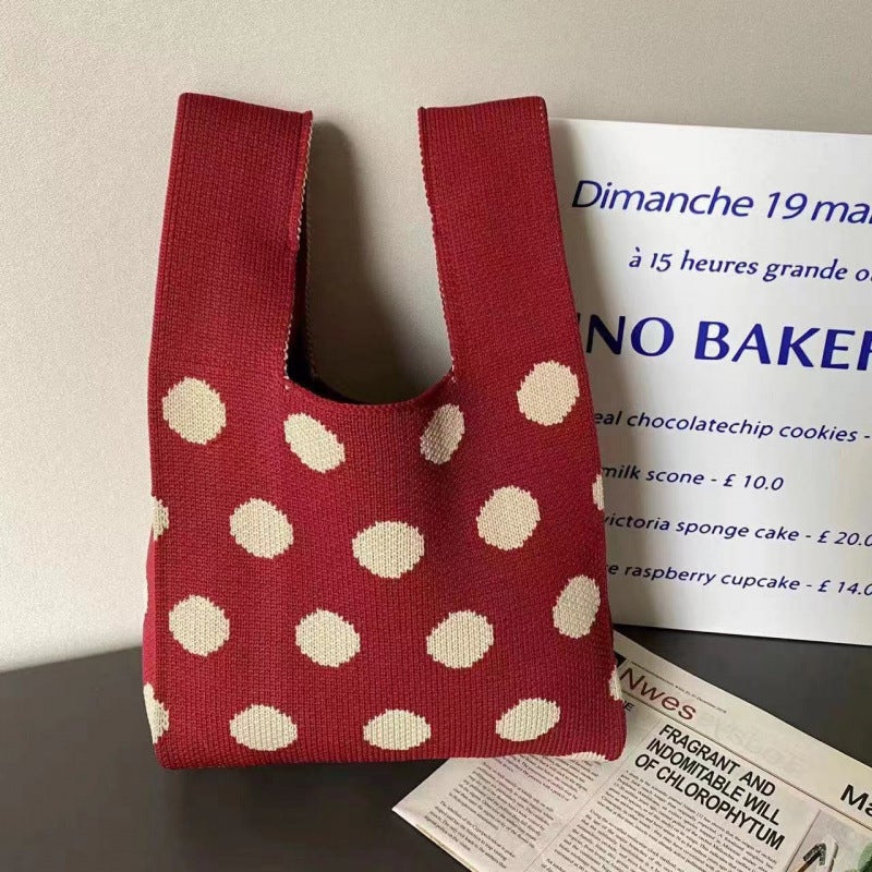 Korean Style New Ins Style Niche Fashion Design Knitted Bag Women'S Daily Matching Commuter Handbag Fruit Bag - Image 1