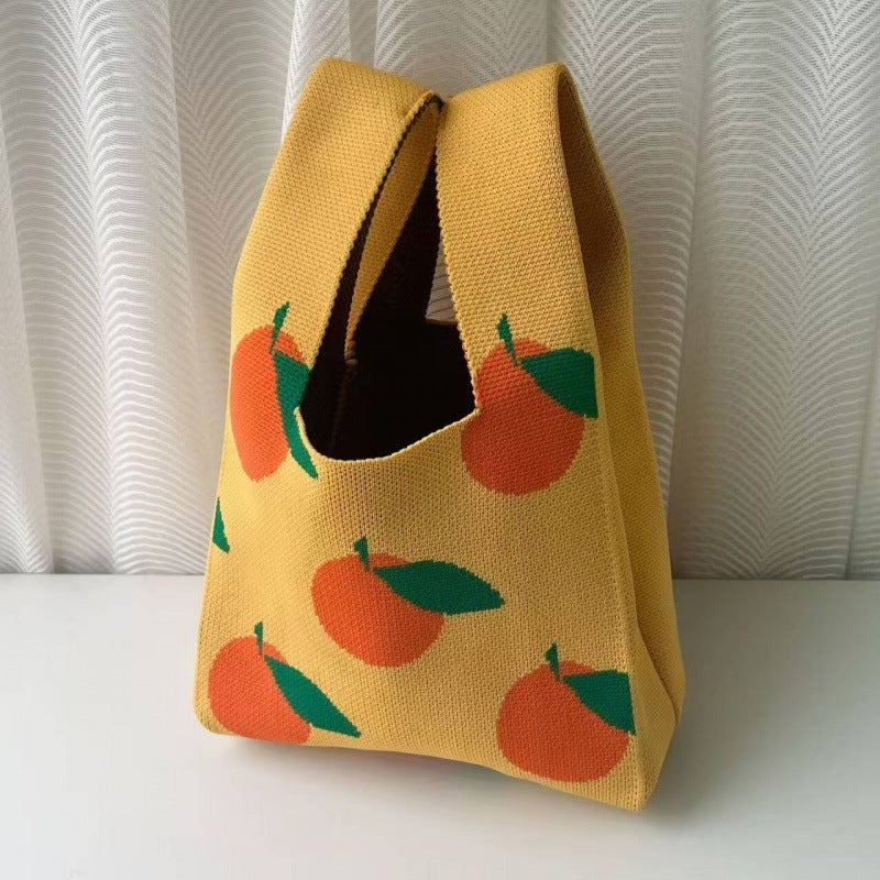 Korean Style New Ins Style Niche Fashion Design Knitted Bag Women'S Daily Matching Commuter Handbag Fruit Bag - Image 5