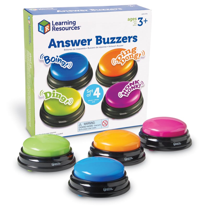 Learning Resources Answer Buzzers Classroom Must Haves Supplies Kids Toys Sound Effect Button Family Game Shows Buzzers for Trivia Participation Tools Boys and Girls Birthday Gifts - Image 4