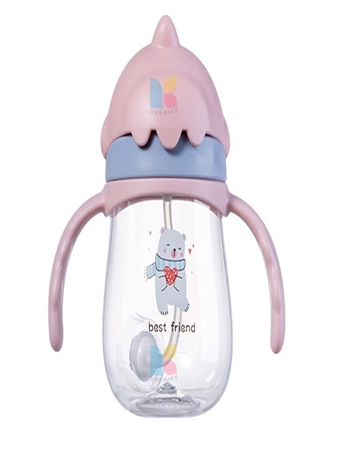 Bluebell Sipper Bottle for Kids, BPA Free Tritan Material, Leakproof, Soft Silicone Straw, Baby Sipper with Straw, Water Bottle, Training Sipper Cup with Handles, Sippy Cup for Kids-350ML (Pink) - Image 1