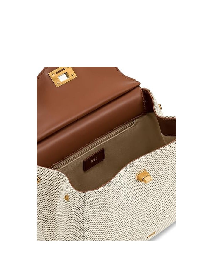 JW PEI Women's Lucia Classic Top Handbag - Brown Canvas