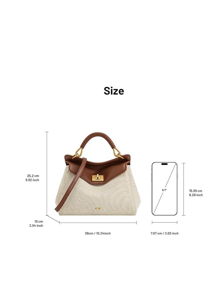 JW PEI Women's Lucia Classic Top Handbag - Brown Canvas