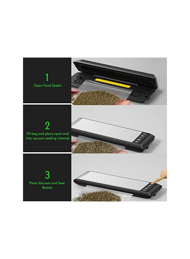 Raxoom Sealer Machine, 5 In 1 Automatic Vacuum Sealing Machine With 10 Free Sealing Bags, Dry & Moist Modes, Easy To Clean, For Meat Or Wet Food In Home Kitchen,Compact Portable Design - Image 3