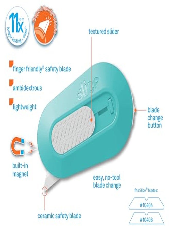 Slice Mini Box Cutter | Manual Retracting | Safe Ceramic Box Cutter Lasting 11x Longer than Metal | Box Opener | 1 Pack | Mint - Image 4