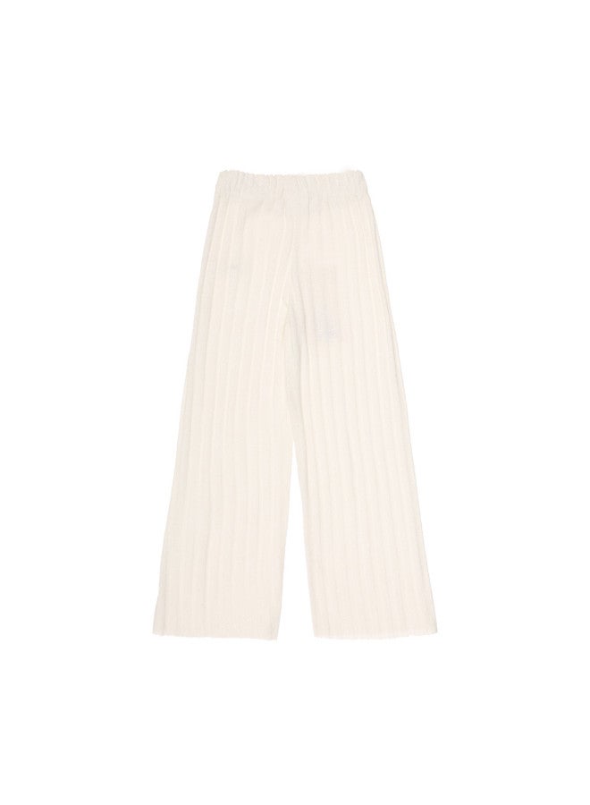 Zara kids' Comfortable Breathable Solid Striped Knit Pants - Straight Leg Casual Trousers - Image 3