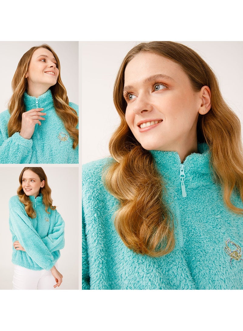 Anemoss Womens Fleece Jacket, Quarter Zip, Classic Fit, Long Sleeve, Super Soft, Lightweight, Cute, Warm, Women’s Fleece Pullover, For Spring and Winter, Size S  - Image 2