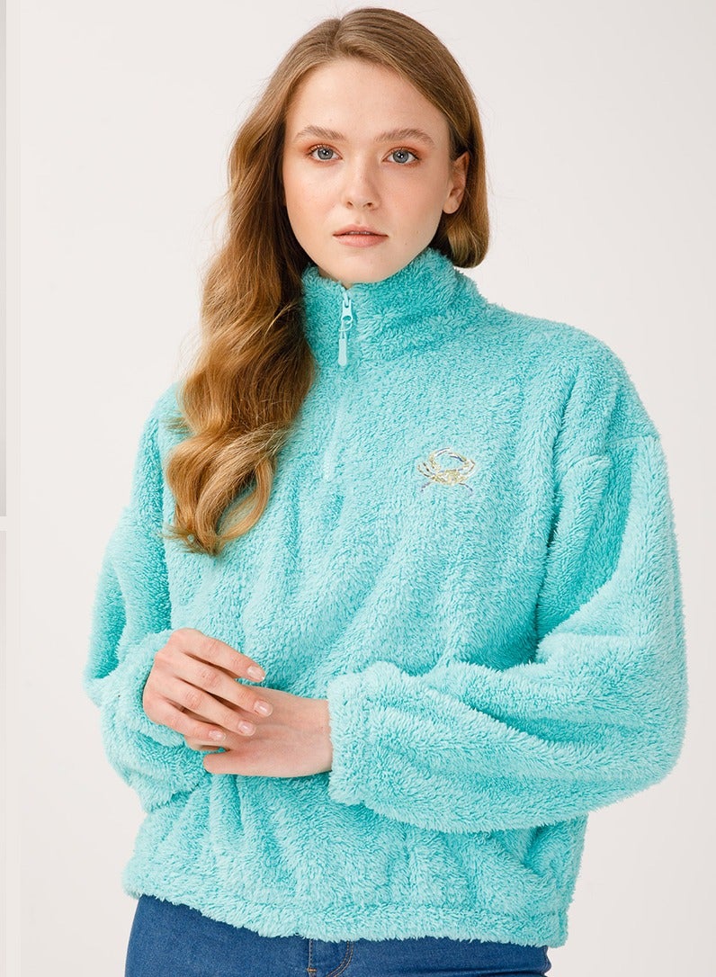 Anemoss Womens Fleece Jacket, Quarter Zip, Classic Fit, Long Sleeve, Super Soft, Lightweight, Cute, Warm, Women’s Fleece Pullover, For Spring and Winter, Size S  - Image 1