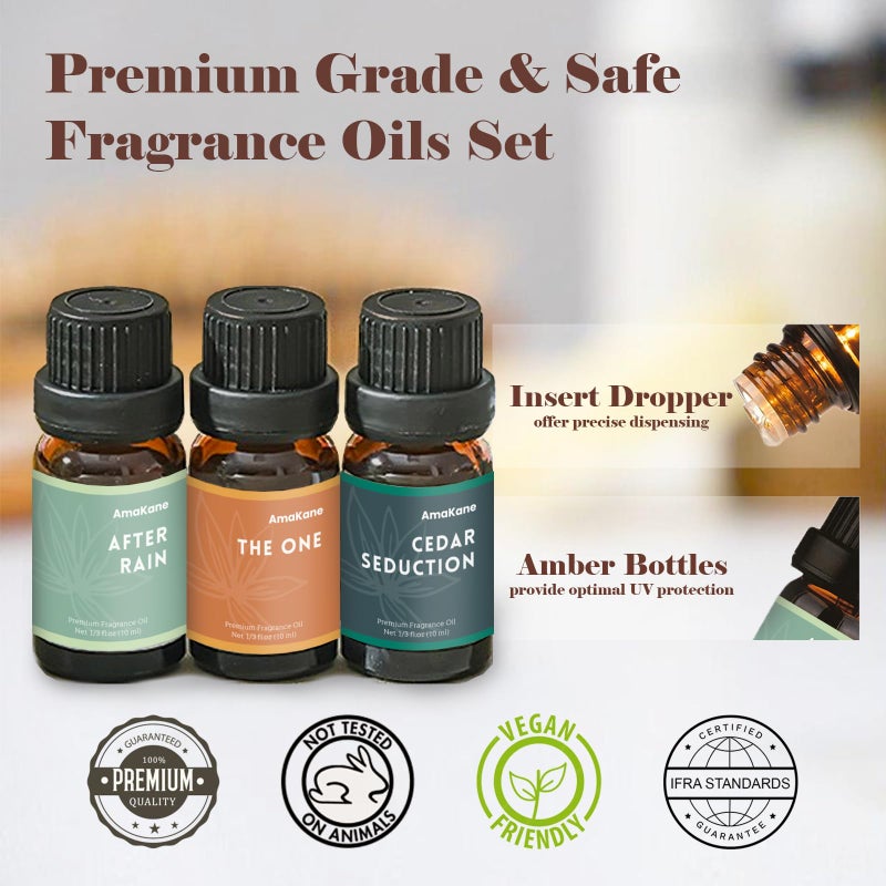 AmaKane Hotel Diffuser Oils, Hotel Scent Essential Oil, Fragrance Oil for Candle Making, Soap Scents for Making Soap, Aromatherapy Oils 6x10ml, Luxury Night, White Tea& Thyme, Jasmine& Sandal, More - Image 4