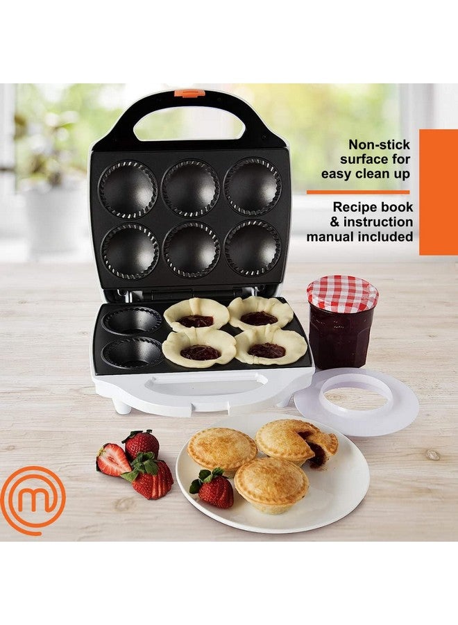 MasterChef Mini Pie and Quiche Maker- Pie Baker Cooks 6 Small Pies and Quiches in Minutes- Non-stick Cooker w Dough Cutting Circle for Easy Measurement and Filling, Birthday Gift - Image 4
