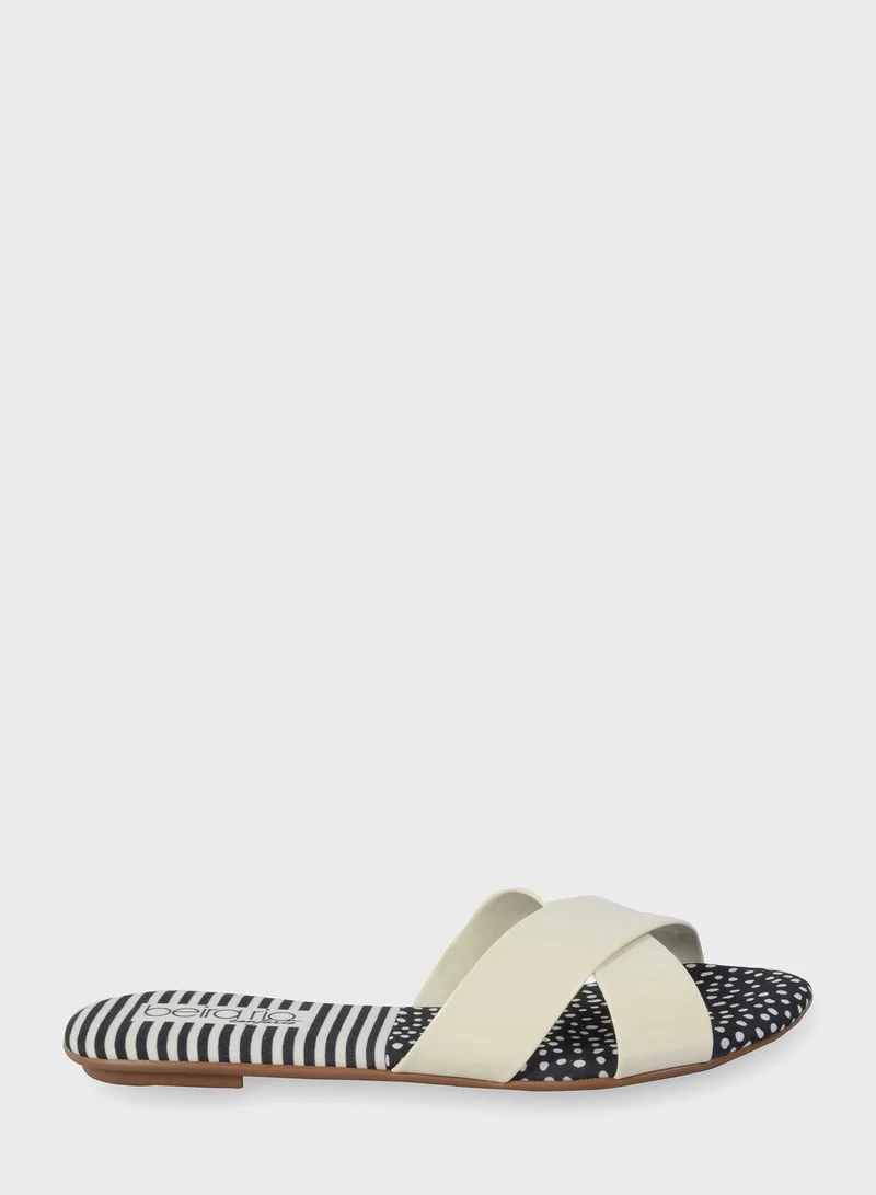 Beira Rio Cross Strap Flat Sandals